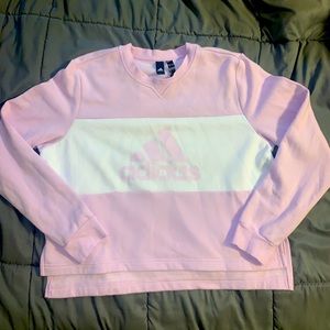NWOT Light Pink Purple L XL ADIDAS Sweatshirt High Low